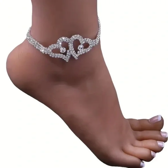 🔥Dazzling Heart~shaped Bling Anklet~New in package - Picture 6 of 6